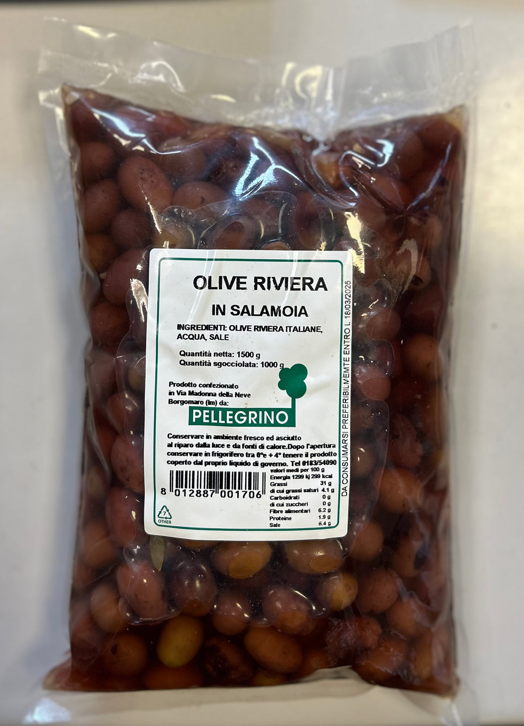 Olive riviera in salamoia 1000 g